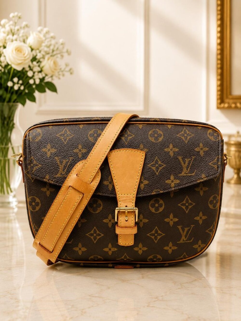 Authentic Louis Vuitton Jeune Fille GM Monogram Canvas Crossbody Shoulder Bag